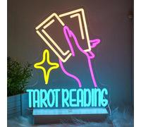 Tarot Reading Neon Sign for Wall Decor Tarot Neon Light Divination LED Neon Sign Colorful Led Neon Light for Tarot Hall Card Studio Bedroom Shop Decoration