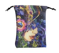 Tarot Rune Bag - Gift Bag, Jewellery Bag | Everyone Sees the Life of the Moon Phase 'Tree Eye Mother Spiritual Mystical Earth, 5.12x7.09 Inch Tarot Fabric Gigan Purse