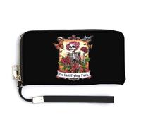 Tarot Skeleton Skull Women's Bifold Wallet Leather Card Holder Purse Fashion Clutch Handbag with Hand Rope 20.0 * 10.5cm