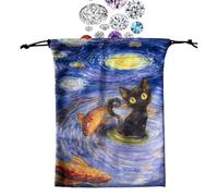 Tarot Storage Bag, 13x18cm Drawstring Bag Storage Holder, Deck Protective Case for Oracle Decks, Fits Most Standard Size Tarot Playing Cards