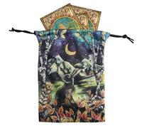 Tarot Storage Bag - Drawstring Double-Sided Stone Storage Divination Holder Jewelry Organizer,Tarot Game Bag, Drawstring Gift Bag for Tarot Enthusiasts, Witches, Magicians
