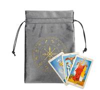 Tarot Storage Bag - Soft Velvet Tarot Pouch | Drawstring Protective Bag for Tarot Cards | Jewelry Wrap for Sacred & Spiritual Items | Embroidered Board Game Bag for Tarot, Dice, & Card Storage