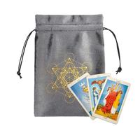 Tarot Storage Bag - Soft Velvet Tarot Pouch | Drawstring Protective Bag for Tarot Cards | Jewelry Wrap for Sacred & Spiritual Items | Embroidered Board Game Bag for Tarot, Dice, & Card Storage