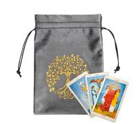 Tarot Storage Bag - Soft Velvet Tarot Pouch | Drawstring Protective Bag for Tarot Cards | Jewelry Wrap for Sacred & Spiritual Items | Embroidered Board Game Bag for Tarot, Dice, & Card Storage
