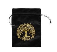 Tarot Storage Bag with Drawstring | Tarot Thick Velvet Storage Bag | Protective Bag Board Game Embroidery | 13 x 18 cm Velvet Card Storage Bag