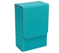 Tarot Storage Box, Portable Playing Card Box, PU Leather Tarot Card Holder Storage Box Tin with Sun Moon Design for Fortune Telling Cards (Blue Green)