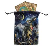 Tarot Storage Pouch,Drawstring Double Sided Stone Storage Divination Holder S Day Jewelry Organizer - Crystal Stone, Tarot Game Bag, Drawstring Gift Bag for Tarot Fot Lovers, Witches, Sorcerers, SXF04