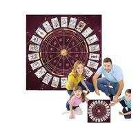Tarot Table Cloth - Square Velvet Tarot Card Mat - Short Plush Flannel Astrology Oracle Mat, 49x49cm 75x75cm | Divination Tablecloth Table Runner For Horoscope Rune Readings Board Games