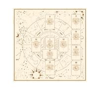 Tarot Tablecloth, 63x63cm/24.8x24.8in Square Divination Cloth Alter Altar Card Mat Blanket Suitable for Cards Reading Witchcraft Spiritual Rituals Supplies Accessories Party Decor (White & Gold)