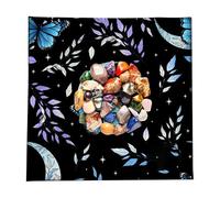 Tarot Tablecloth - Altar Tablecloth and Decorations for Holy Space | Square Table Tapestry er Astrological Cards | Elegant Wall Decoration with Moon and Stars for the House,