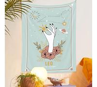 Tarot Tapestry Magic Hand - Astrology Divination Tapestry Constellation Tapestries Sun and Moon Flowers Tapestry Aesthetic Wall Hanging for Room (Leo, M 60''L×51''W)