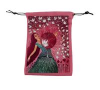 Tarot Tarot Holder - Double Sided Printed Velvet Pouch for Counselors and Therapists, Elegant Jewelry Sack | Drawstring Storage Bag for Cards and Crystals, Organize