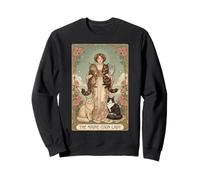 Tarot The Maine Coon Lady Art Nouveau Cat Lovers Sweatshirt