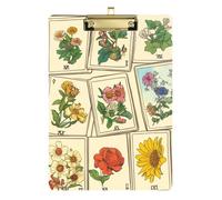 Tarot Vintage Beige Acrylic Pocket Size Nursing clipboard Standard Letter A4 Size Standard Hole for Soccer Truck Driver Gold 12x9in Tabla para escribir con Clip