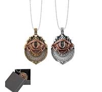 Tarot Vision Pendant,All-Seeing Eye Symbol Necklace,Mystic Divination Jewelry,Rotatable Tarot Pendant for Spiritual Guidance (silvery+Gold)
