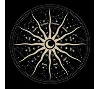 Tarots Tablecloth Thickened Nonslip Table Cloth Moon Phases Plant Table Cloth for Tabletop Game and Spiritual Readings