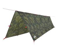 Tarp Camouflage Pattern Waterproof 506 x 306 cm Made of 185T Polyester with PU Coating, Lightweight Camping Accessories with Eyelets, Versatile as Groundsheet or Canopy for Outdoor and Trekking