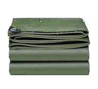 Tarp Canvas 1x1m/3.3x3.3ft, Waterproof Green Tarp, Tarpaulin Heavy Duty Tarp with Grommets, Multipurpose Protective, for Roof, Patio, Camping, Boat, Pool