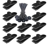 Tarp Clips Heavy Duty Lock Grip, 20 Pack Tarp Clamps Heavy Duty, Shark Tent Fasteners Clips Holder, Pool Awning Cover Bungee Cord Clip, Car Cover Clamp