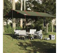 Tarp Olive Green 451 x 420 cm Waterproof Camping Tarpaulin Made of 185T Polyester with PU Coating, Multifunctional as Tent Tarpaulin, Groundsheet for Trekking, Outdoor, Beach, Bivouac, Gazebo
