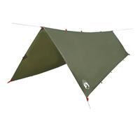 Tarp Olive Green, 506 x 306 cm, Waterproof, 185T Polyester with PU Coating, Ultralight and Windproof for Camping, Trekking, Outdoor, Beach, Bivouac, Gazebo