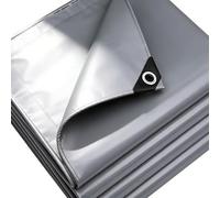 Tarp Sheet Cover 145 x 300 cm Tear-Resistant, Flame Retardant, Uv, Frost-Resistant, Mould-Proof, Easy Foldable Waterproof Tarpaulin - Tarp Sheet Cover for Outdoor Camping, Grey