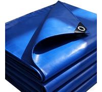 Tarp Sheet Cover 210 x 230 cm Rainproof Tarp Uv Tear Resistant PVC Tarpaulin Sheet Tent with Reinforced Eyelets Waterproof Tarpaulin Cover for Outdoor Camping, Blue