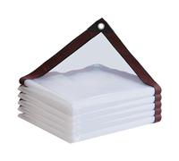 Tarp Waterproof - Clear Heavy Duty Tarps with Grommets 6x6, Small Outdoor Transparent Cover for Camping/Patios/Enclosure Chicken Coop Garden Plants Anti-Tear Tarpaulins…