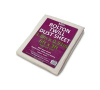Tarpaflex Mini Bolton Twill Dust Sheet, Natural Cotton, 1.8m x 0.91m (6ft x 3ft), Heavy Duty, Washable and Reusable, Professional Grade Construction Cover