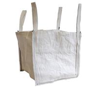 Tarpaflex Mini Bulk Bags, 50cm x 50cm x 50cm, 130gsm Polypropylene, White, 500kg Safe Working Load, 4 Lifting Loops (10)