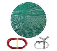 TARPAL 12ft Heavy Duty Round tarp Waterproof with Accessories 10mil Circle Tarps Multifunctional Tarpaulin Pool tarp for Under Pool or Trampoline Cover(Green/Black)