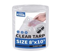 TARPAL Clear Tarp 8x10ft Small Tarp Waterproof Clear Plastic Tarps with Grommets and Reinforced Edges for Patio,Porch and Outdoor Plant,Chicken Coop,Garden,Cat Litter