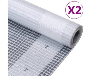 Tarpaulin 1.5x10m White LDPE with HDPE Mesh Heavy Duty 260g/m² Sheets 2pcsTarps