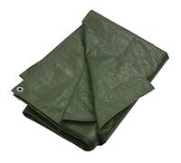 Tarpaulin 180 g/m² HDPE 4 x 5 m Green with Eyelets and Edge Reinforcement, Waterproof, Tear-Resistant, Weatherproof for Garden, Camping, Construction Protection Cover, Wind Protection, Rain Cover