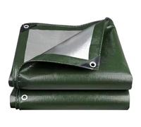 Tarpaulin 2m x 2m Water-resistant,Tarp Waterproof Heavy Duty Sheet Cover | Multipurpose GroundSheet for Camping Garden Furniture Storage DIY Projects Easy Foldable Ground Tarp Sheet,Green-silver,3x6m