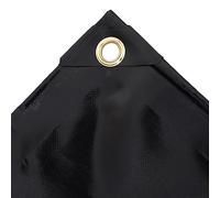Tarpaulin 650 g/m² Canvas with PVC Coating 3 x 6 m Black Weatherproof Tearproof with Eyelets and Edge Reinforcement for Garden Camping Car Boat Protective Cover