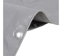 Tarpaulin 650 g/m² Canvas with PVC Coating 4 x 8 m Grey Tear-Resistant Waterproof UV Resistant with Eyelets for Garden, Construction, Camping, Car, Boat, Furniture, Firewood, Trailer, Outdoor