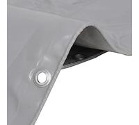 Tarpaulin 650 g/m² Canvas with PVC Coating 6 x 8 m Grey Weatherproof Tear-Resistant UV-Resistant with Eyelets for Garden Camping Car Boat Trailer Protective Tarpaulin