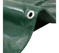 Tarpaulin 650 g/m² Green 1.5 x 10 m Canvas PVC Coated with Eyelets Tear Resistant Water Resistant UV Resistant Weatherproof for Garden, Camping, Car, Boat, Trailer, Furniture, Outdoor Protection
