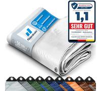 Tarpaulin, All-weather Waterproof, Heavy-Duty Tarp (6 x 8 m (240 g/m²) White) Protective Tarpaulin for Tents, Camping Underlay, Outdoor & Garden | With Eyelets