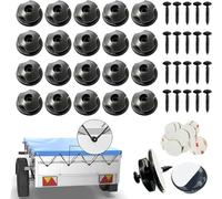 Tarpaulin Button Hook Incl Intelligent Vehicle Accessories 20 Round Knobs Including Screws Screws 20 Pcs for Trailer Tarpaulin and Trailer Net Plastic Cover Tie Down Hooks for Trailer Side Walls