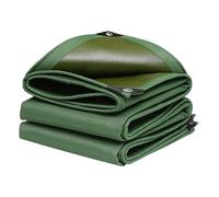 Tarpaulin Canvas Heavy Duty 600g/m² Green Waterproof Multipurpose Tarps, Cover and Protect Car, Wood and Building Materials, Easy Foldable(3x3m(9.8ftx9.8ft))