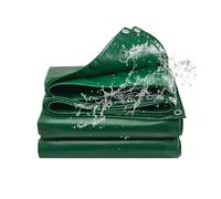 Tarpaulin Cover 3.6 x 3.6 m with Reinforced Loops - Tear-Resistant UV Protection Fabric Tarp Sheet with Rope Waterproof Cover for Garden, Wood, Camping, Construction, Green