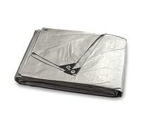 Tarpaulin Cover, Waterproof, Weatherproof, Frost-Resistant, UV Protection, Universal, Multipurpose, Groundsheet, Camping, Boating, Hiking (SILVER, 6 x 8 m)