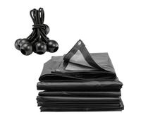 Tarpaulin Extra Heavy Duty Waterproof Cover Tarp Ground Sheet Mesh 250GSM + 6 Free Bungee (6m x 6m)