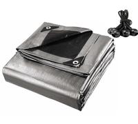 Tarpaulin Extra Super Heavy Duty Waterproof HD Cover Tarp Ground Sheet Mesh 320GSM + 6 BUNGEE (6m x 8m)