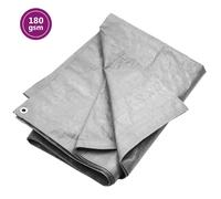 Tarpaulin Grey 3x5m HDPE 180g/m² Heavy-Duty Waterproof Tarp Aluminium UV Eyelets