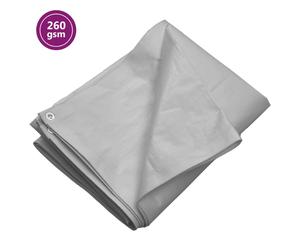 Tarpaulin Grey 4x5m Heavy Duty 260g/m² HDPE Waterproof Sheet with Eyelets Strong
