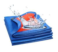 Tarpaulin PE Woven 6mx6m, Tarp Cover, Large Multipurpose Heavy Duty Polyester Plastic Sheeting, Suitable for Home, Boat, Car, Camping, Protective Cover, Blue-Orange
