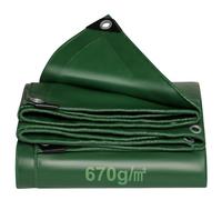 Tarpaulin PVC waterproof heavy duty 670g/m² Green,Reinforced Eyelets,Weatherproof, dust,snow,UV,cover for Outdoor Groundsheet Chicken Roof pool pond Building Caravan Lorry Boat tarp (4M x 6M)